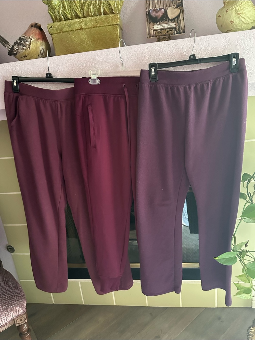 Women's Stretch Pull-On Sweat Pants in Deep Berry ( Medium)